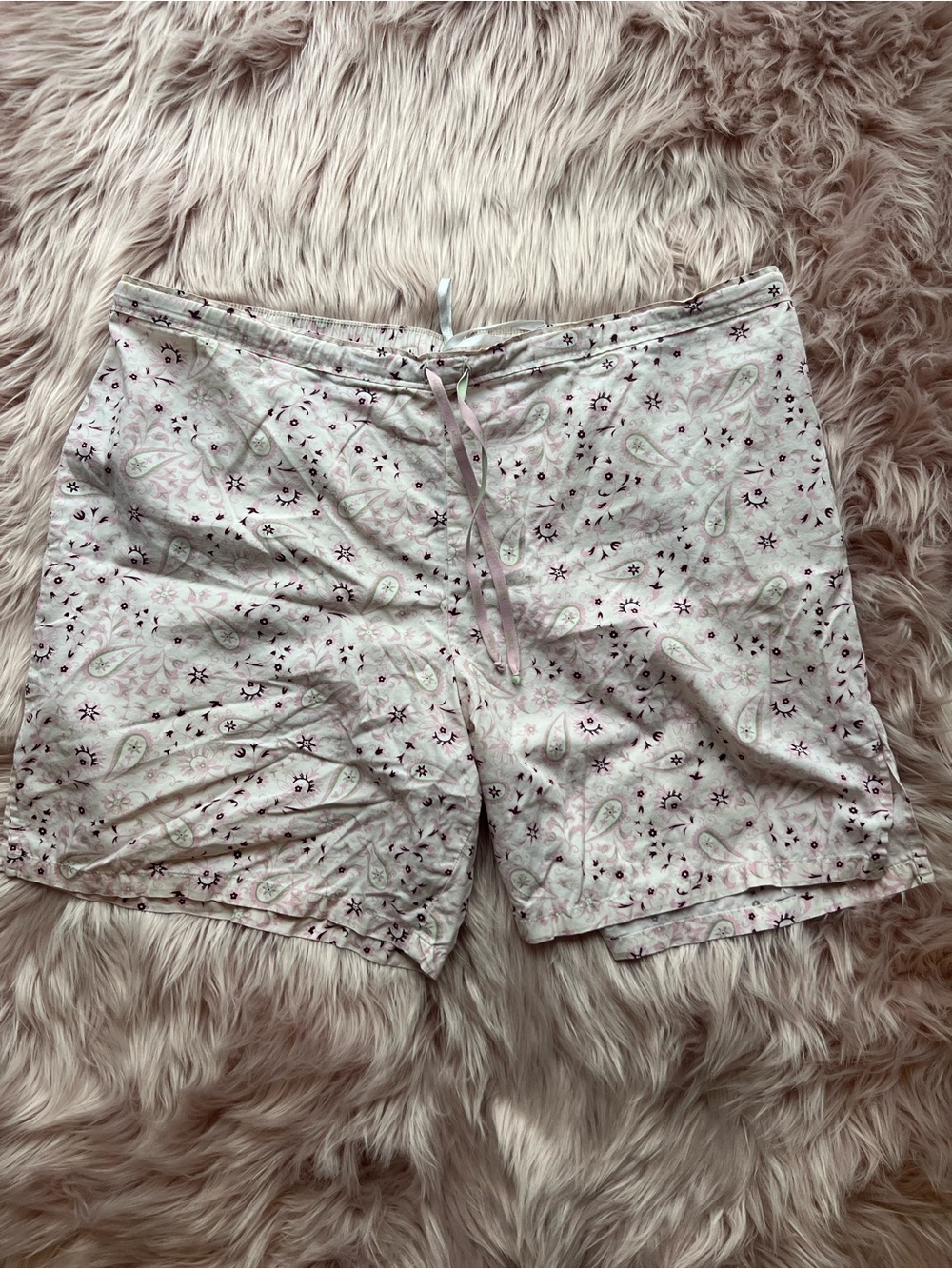 100% Cotton Mexx Light Pink Paisley High-Waist Lounge Shorts